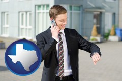 texas map icon and a business broker